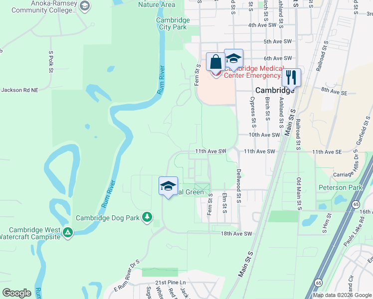 map of restaurants, bars, coffee shops, grocery stores, and more near 702 11th Avenue Southwest in Cambridge