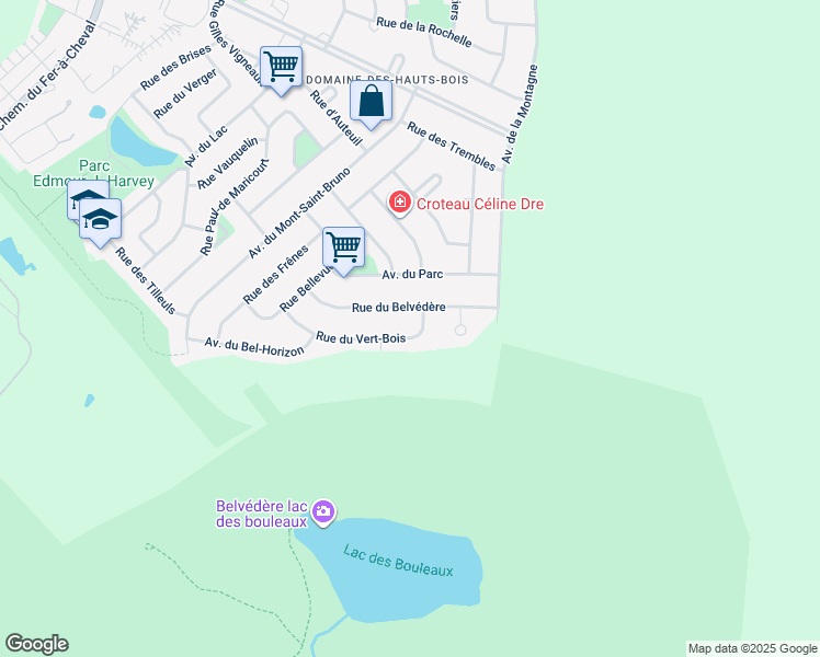 map of restaurants, bars, coffee shops, grocery stores, and more near 29 Rue du Vert-Bois in Sainte-Julie