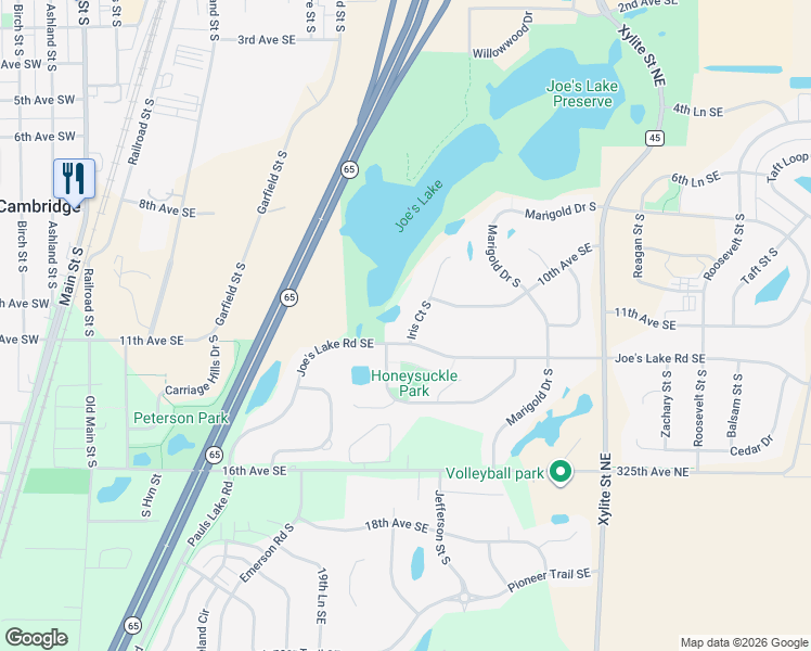 map of restaurants, bars, coffee shops, grocery stores, and more near 1145 Iris Court South in Cambridge