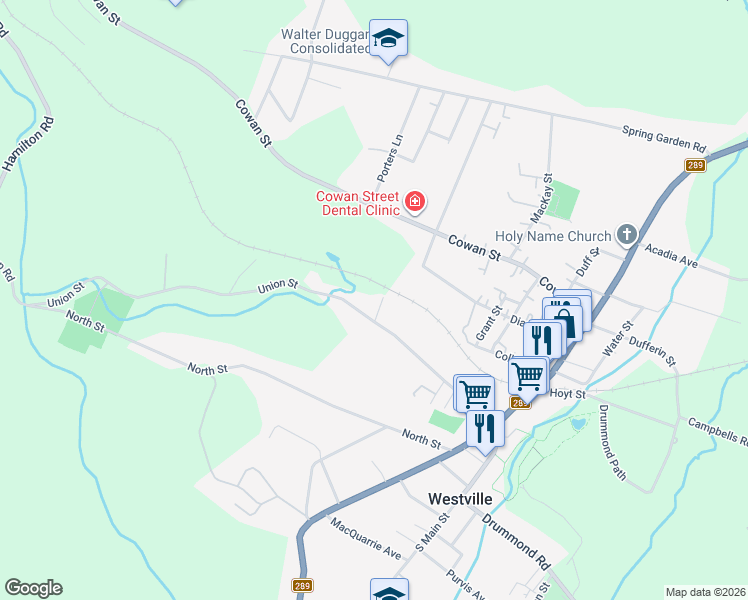 map of restaurants, bars, coffee shops, grocery stores, and more near 1011 Evans Way in Westville