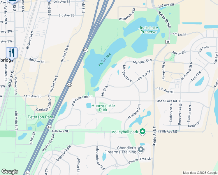 map of restaurants, bars, coffee shops, grocery stores, and more near 1215 10th Avenue Southeast in Cambridge