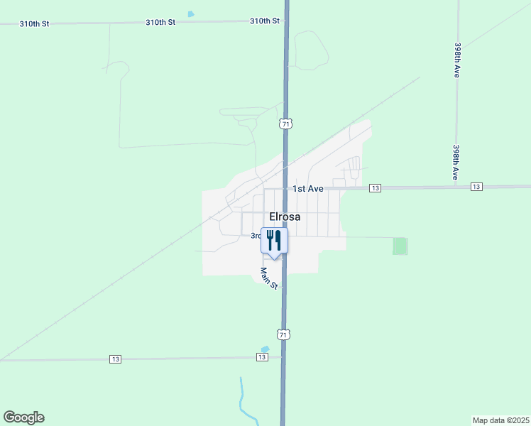 map of restaurants, bars, coffee shops, grocery stores, and more near in Elrosa