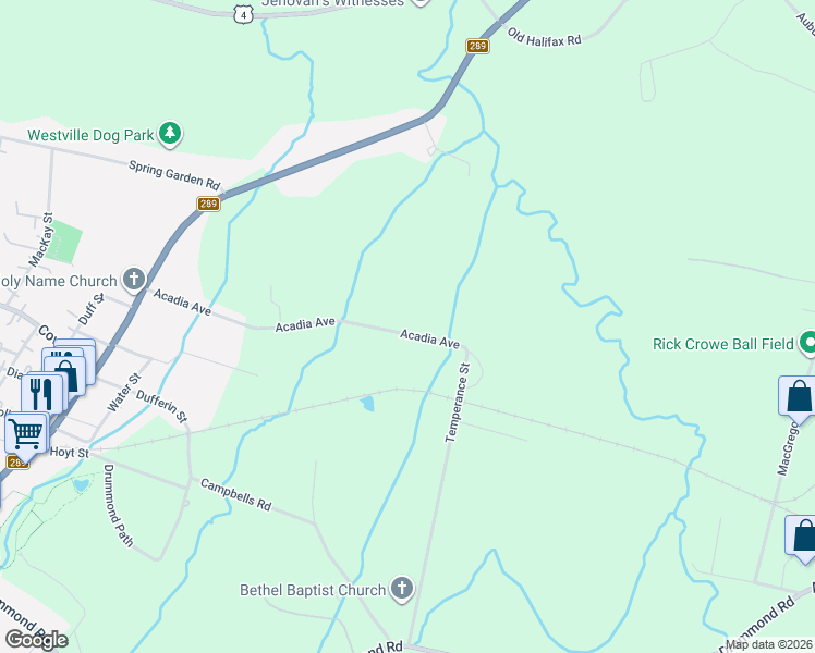 map of restaurants, bars, coffee shops, grocery stores, and more near 1726 Acadia Avenue in Westville