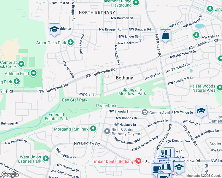map of restaurants, bars, coffee shops, grocery stores, and more near 16090 Northwest Graf Street in Portland