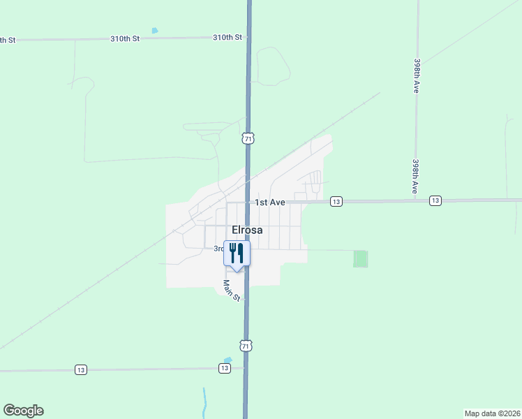 map of restaurants, bars, coffee shops, grocery stores, and more near in Elrosa