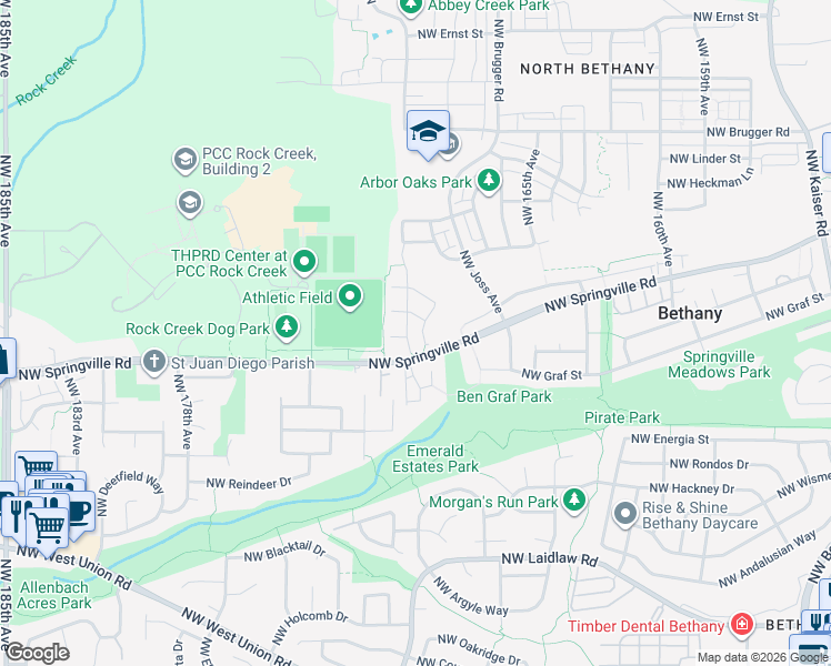 map of restaurants, bars, coffee shops, grocery stores, and more near 6116 Northwest Trowbridge Drive in Portland