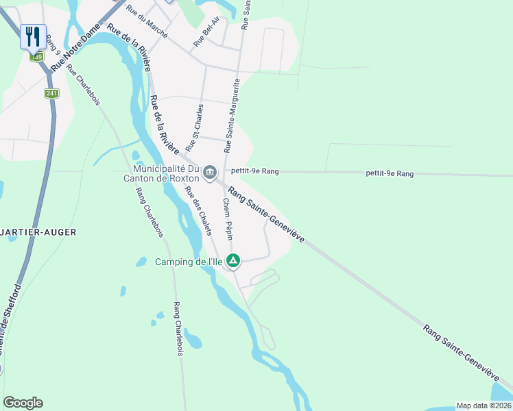 map of restaurants, bars, coffee shops, grocery stores, and more near in Roxton
