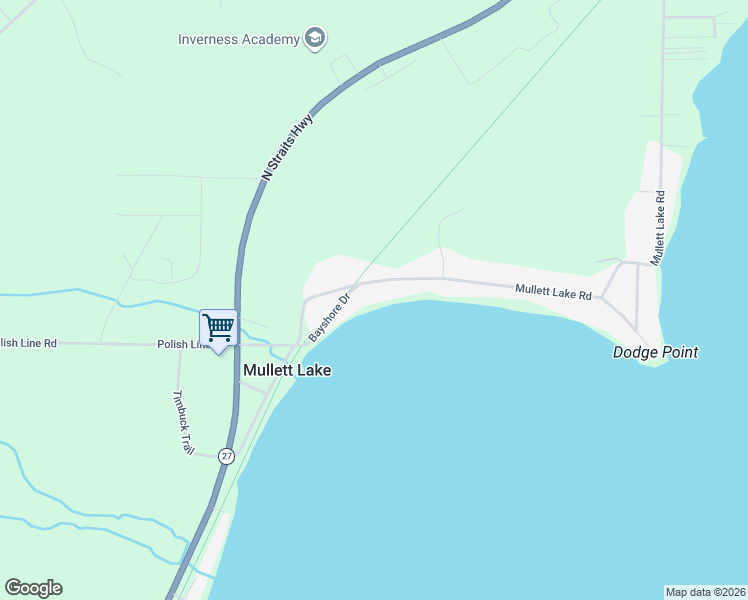 map of restaurants, bars, coffee shops, grocery stores, and more near 7136 Bayshore Drive in Cheboygan