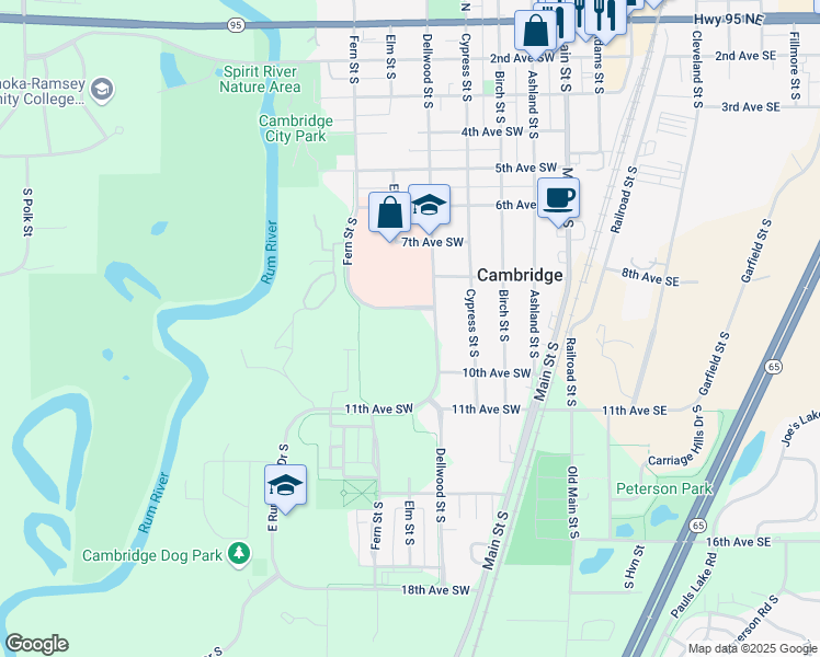 map of restaurants, bars, coffee shops, grocery stores, and more near 904 Dellwood Street South in Cambridge
