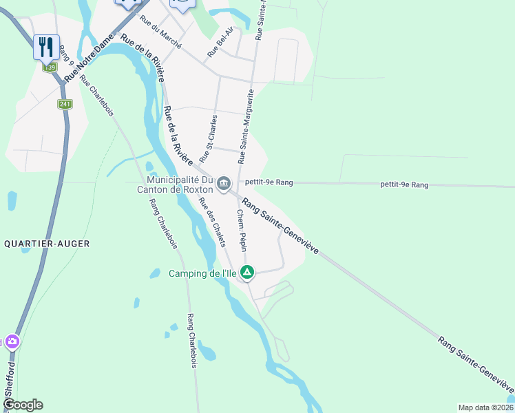 map of restaurants, bars, coffee shops, grocery stores, and more near in Roxton