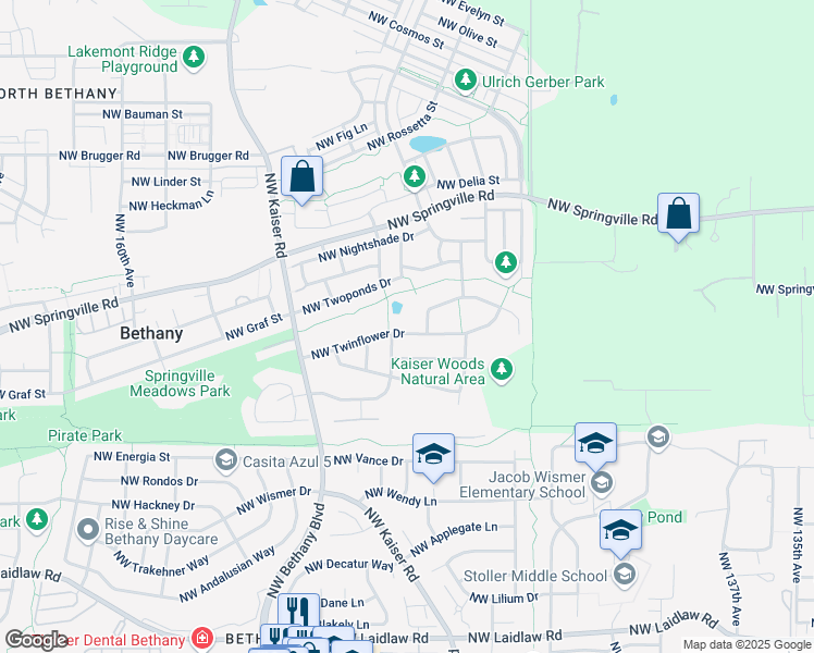 map of restaurants, bars, coffee shops, grocery stores, and more near 14922 Northwest Twinflower Drive in Portland
