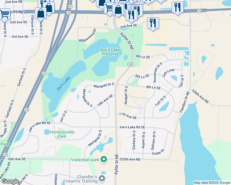 map of restaurants, bars, coffee shops, grocery stores, and more near Opportunity Boulevard in Cambridge