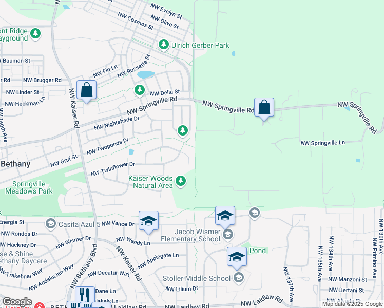 map of restaurants, bars, coffee shops, grocery stores, and more near 6348 Northwest Mcgregor Terrace in Portland