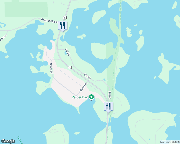 map of restaurants, bars, coffee shops, grocery stores, and more near 2076 Old Road in Tomahawk