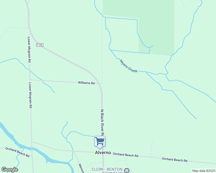 map of restaurants, bars, coffee shops, grocery stores, and more near 7484 North Black River Road in Cheboygan