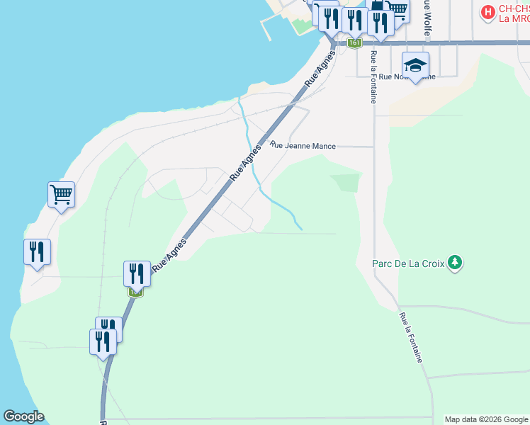 map of restaurants, bars, coffee shops, grocery stores, and more near 5826 Rue Richelieu in Lac-Mã©Gantic
