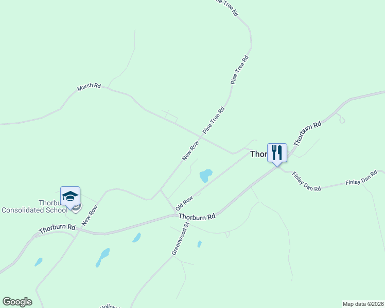 map of restaurants, bars, coffee shops, grocery stores, and more near 200 New Row in Thorburn