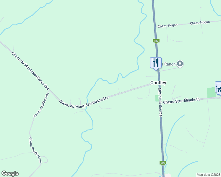 map of restaurants, bars, coffee shops, grocery stores, and more near 40 Chemin du Mont-des-Cascades in Cantley