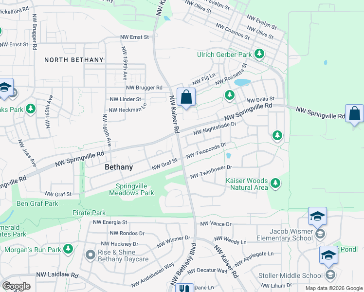 map of restaurants, bars, coffee shops, grocery stores, and more near 6334 Northwest Honeysuckle Lane in Portland