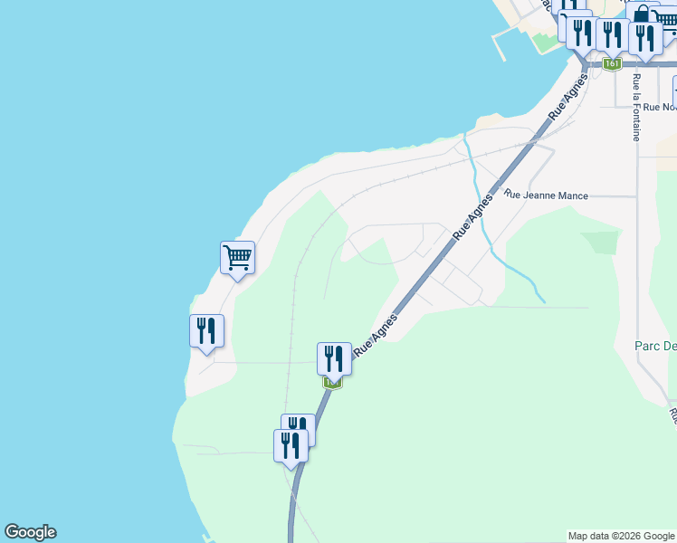 map of restaurants, bars, coffee shops, grocery stores, and more near 2851 Rue de l'Horizon in Lac-Mã©Gantic