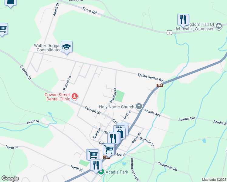 map of restaurants, bars, coffee shops, grocery stores, and more near 1656 Mackay Street in Westville