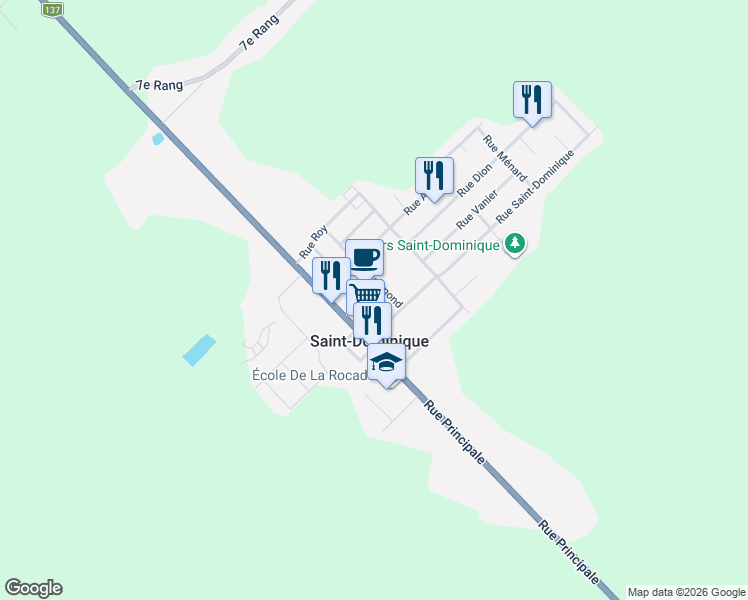 map of restaurants, bars, coffee shops, grocery stores, and more near 472 Rue Saint-Pierre in Saint-Dominique