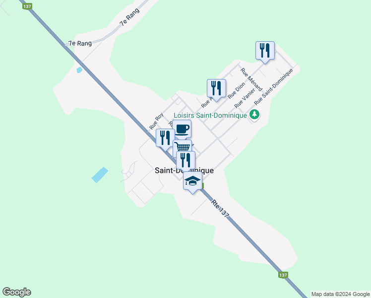 map of restaurants, bars, coffee shops, grocery stores, and more near 472 Rue Saint-Pierre in Saint-Dominique