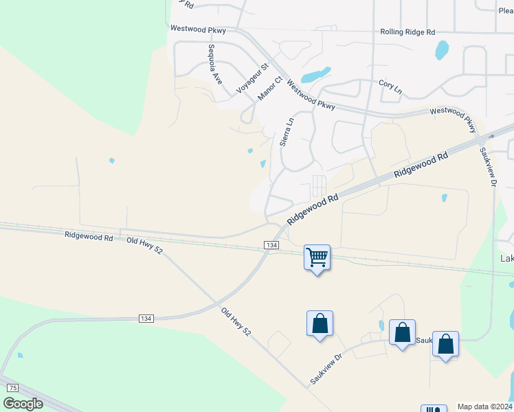 map of restaurants, bars, coffee shops, grocery stores, and more near 6351 Ridgewood Road in St. Cloud