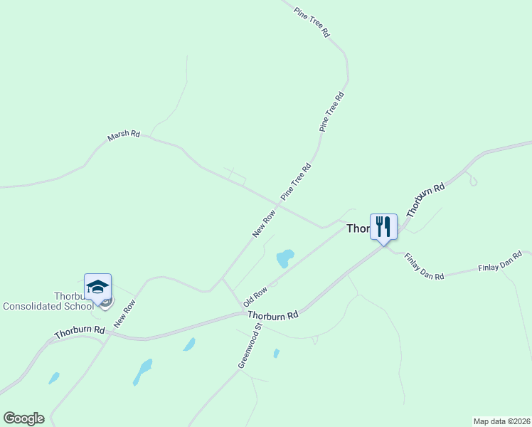 map of restaurants, bars, coffee shops, grocery stores, and more near 200 New Row in Thorburn