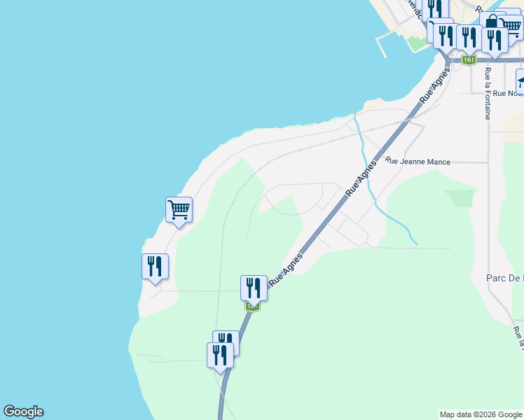 map of restaurants, bars, coffee shops, grocery stores, and more near 2823 Rue de l'Horizon in Lac-Mã©Gantic