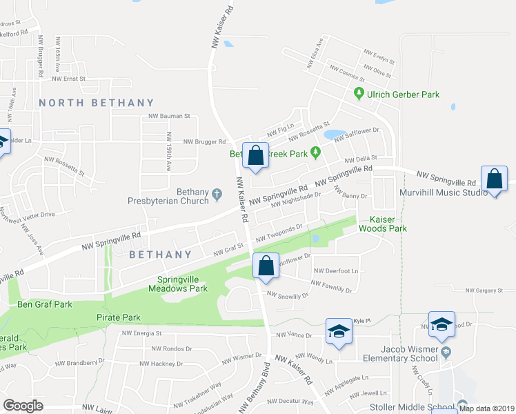 map of restaurants, bars, coffee shops, grocery stores, and more near 15316 Northwest Delia Street in Portland
