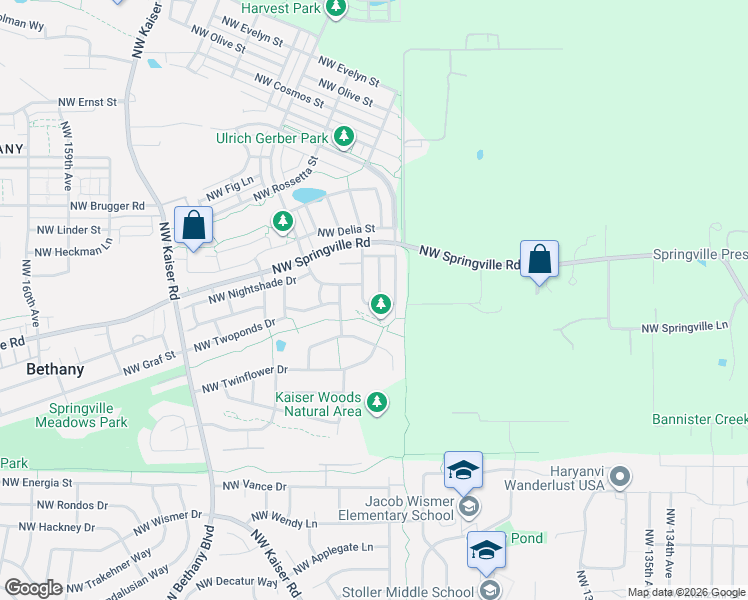 map of restaurants, bars, coffee shops, grocery stores, and more near 6443 Northwest Connery Terrace in Portland