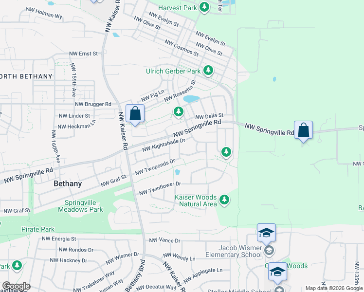 map of restaurants, bars, coffee shops, grocery stores, and more near 6480 Northwest Shelsam Terrace in Portland