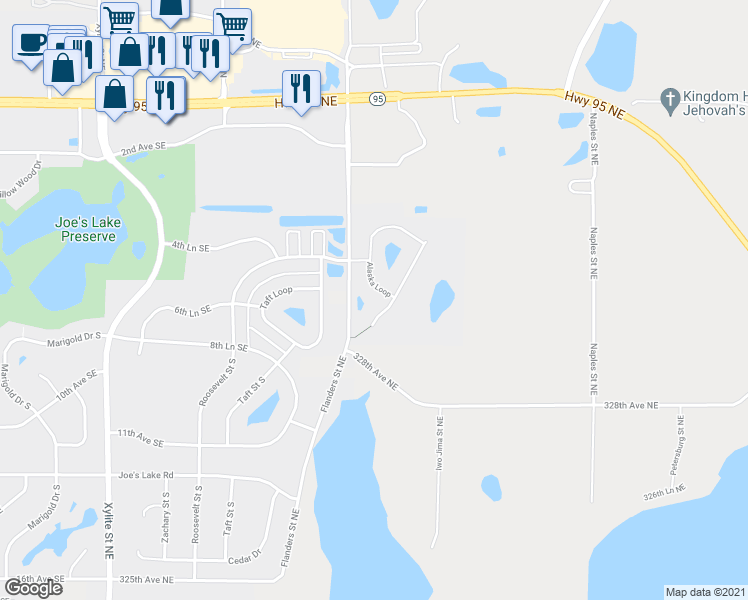 map of restaurants, bars, coffee shops, grocery stores, and more near 567 Alaska Loop in Cambridge