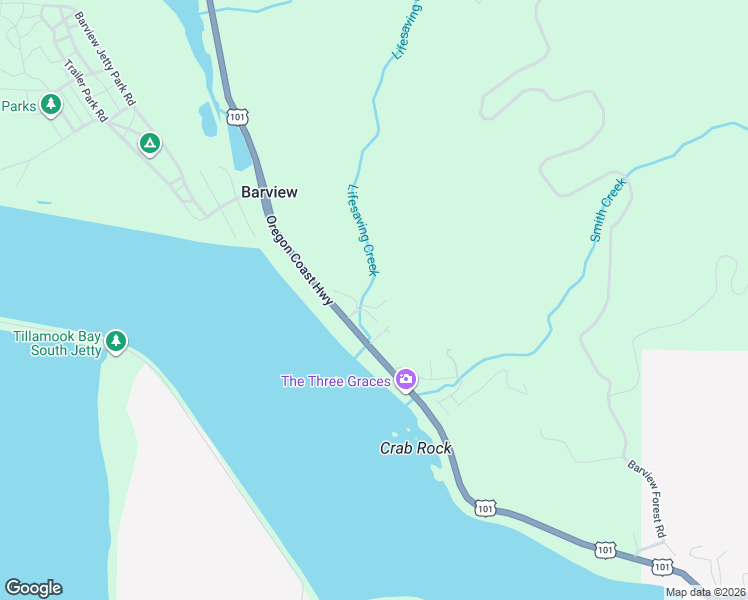 map of restaurants, bars, coffee shops, grocery stores, and more near 15025 U.S. 101 in Rockaway Beach