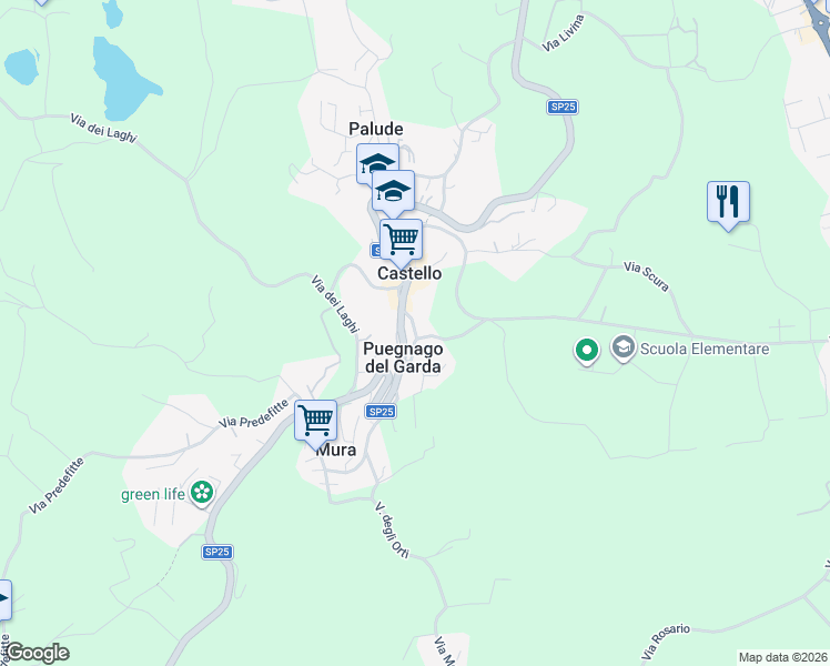 map of restaurants, bars, coffee shops, grocery stores, and more near 3 Via Indipendenza in Castello