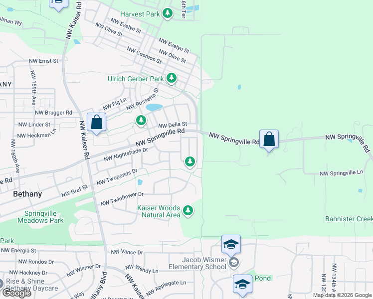 map of restaurants, bars, coffee shops, grocery stores, and more near 6529 Northwest Connery Terrace in Portland