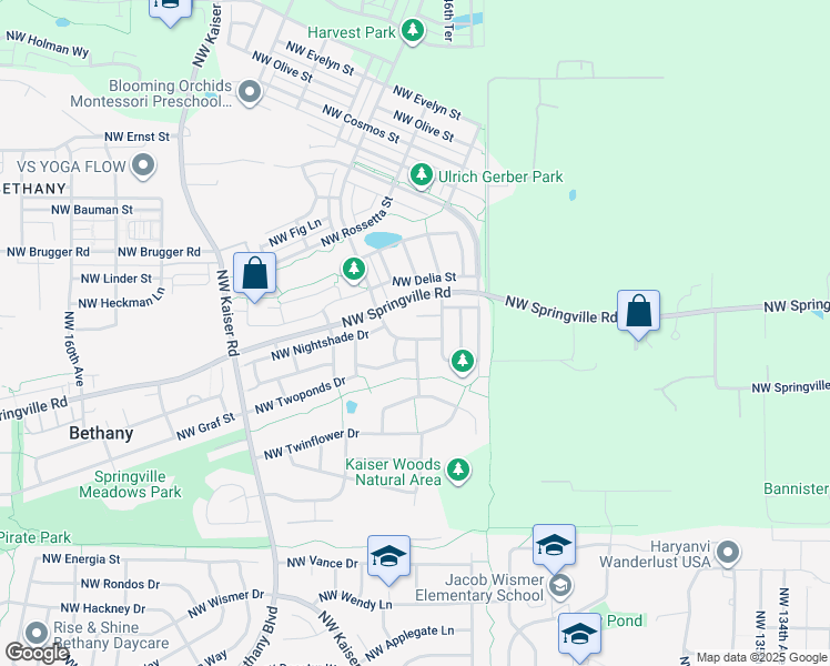 map of restaurants, bars, coffee shops, grocery stores, and more near 14705 Northwest Benny Drive in Portland