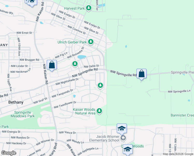 map of restaurants, bars, coffee shops, grocery stores, and more near 6550 Northwest Wenmarie Drive in Portland
