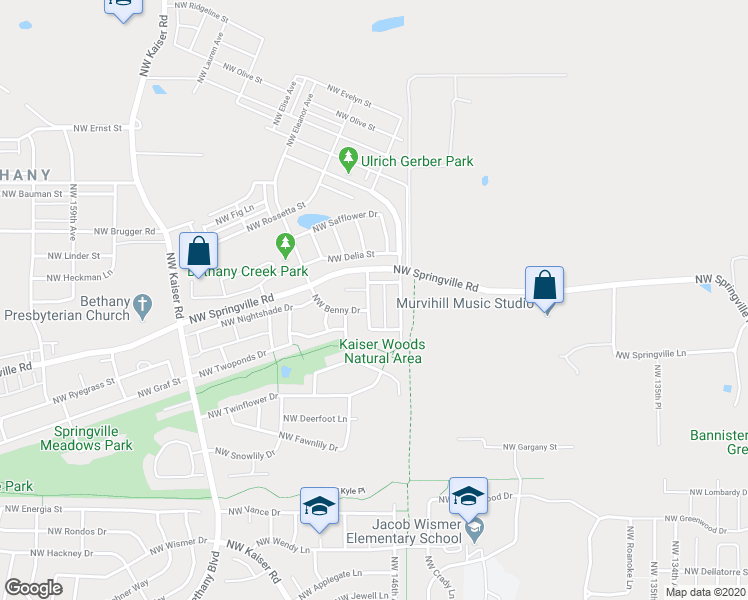 map of restaurants, bars, coffee shops, grocery stores, and more near 6529 Northwest Connery Terrace in Portland