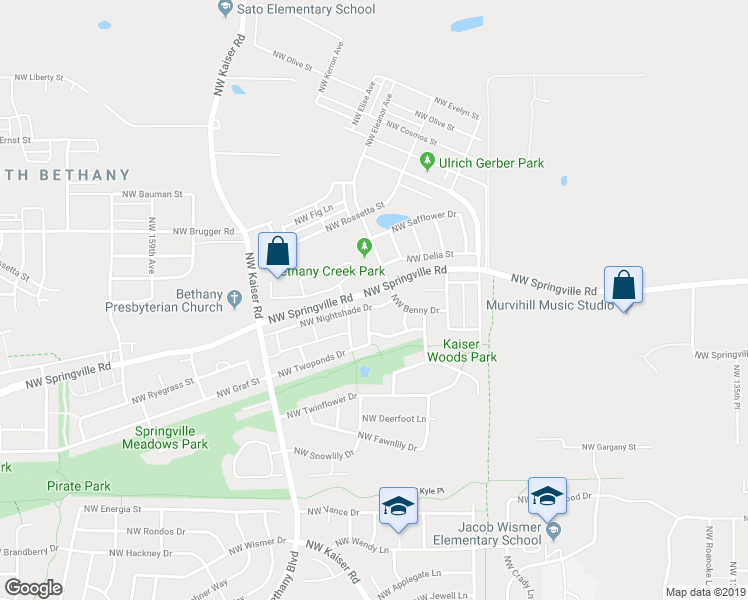 map of restaurants, bars, coffee shops, grocery stores, and more near 14962 Northwest Nightshade Drive in Portland