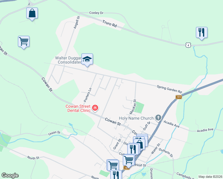 map of restaurants, bars, coffee shops, grocery stores, and more near 1646 Office Street in Westville