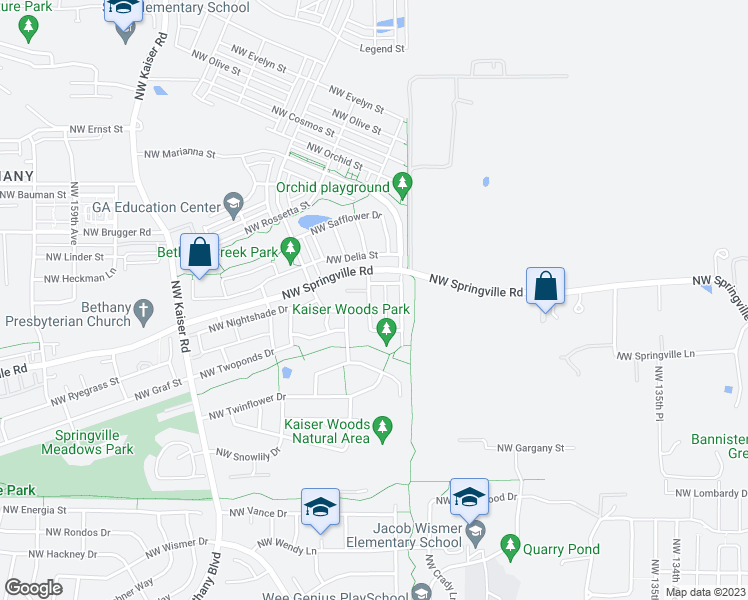 map of restaurants, bars, coffee shops, grocery stores, and more near 6564 Northwest Wenmarie Drive in Portland