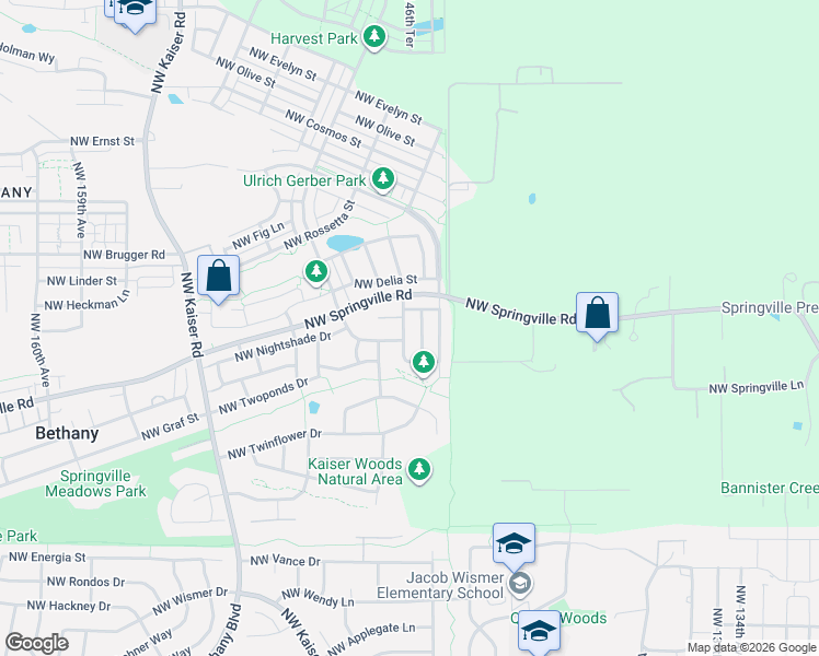 map of restaurants, bars, coffee shops, grocery stores, and more near 6564 Northwest Wenmarie Drive in Portland