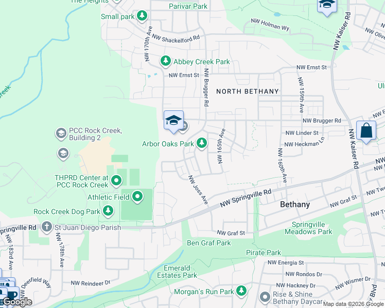 map of restaurants, bars, coffee shops, grocery stores, and more near 6588 Northwest Joss Avenue in Portland