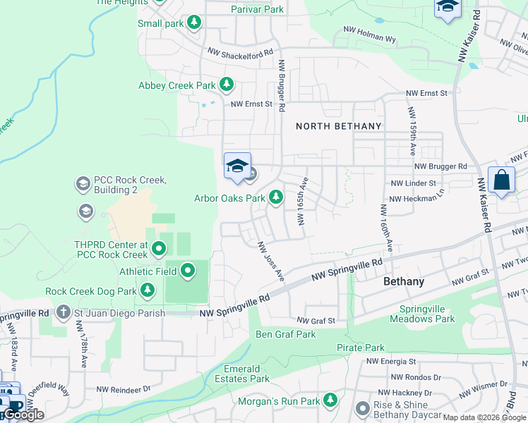 map of restaurants, bars, coffee shops, grocery stores, and more near 6588 Northwest Joss Avenue in Portland