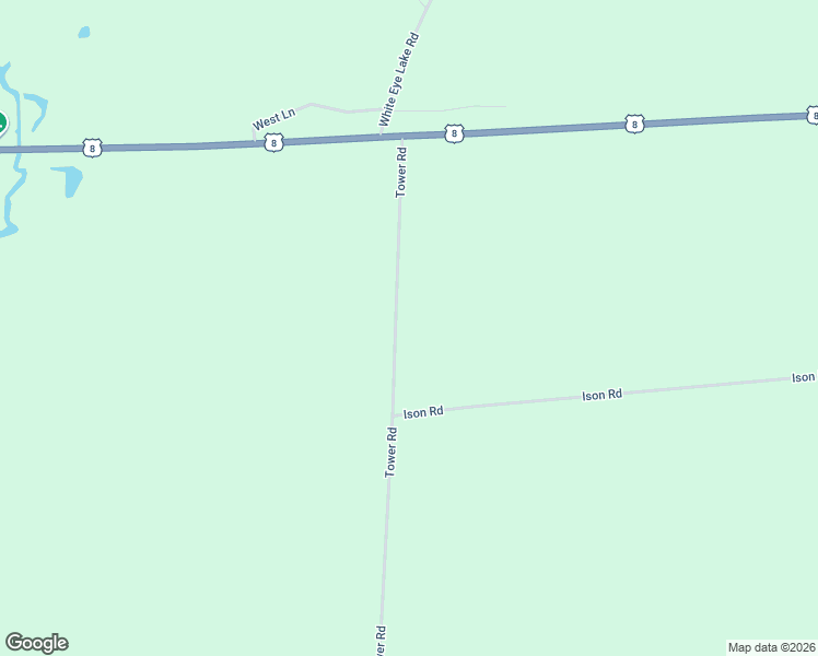 map of restaurants, bars, coffee shops, grocery stores, and more near 5373 Tower Road in Crandon