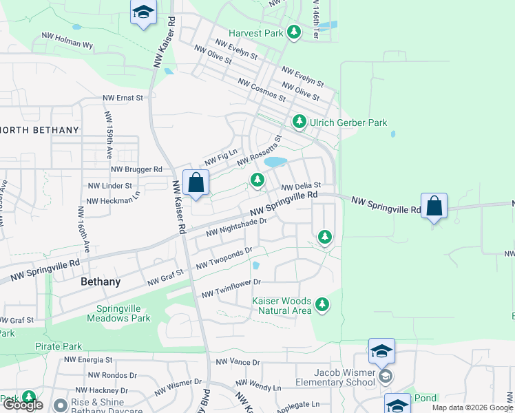 map of restaurants, bars, coffee shops, grocery stores, and more near 15079 Northwest Nightshade Drive in Portland