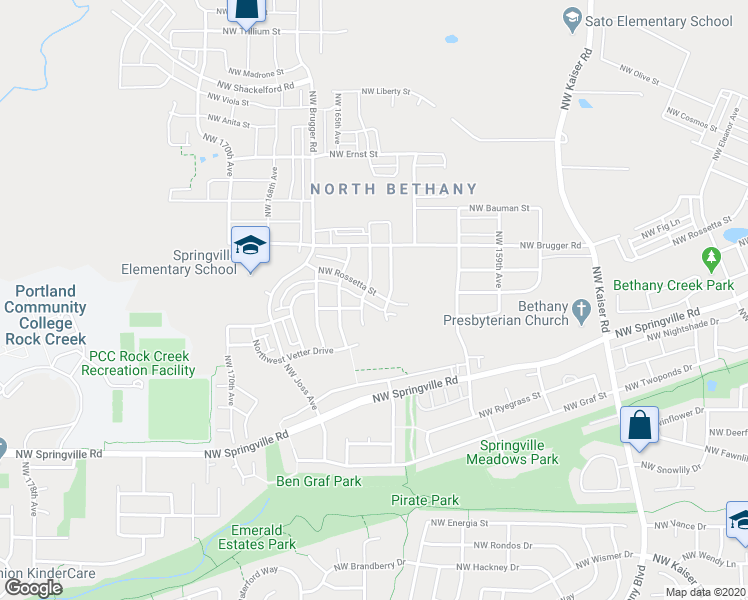 map of restaurants, bars, coffee shops, grocery stores, and more near 6587 Northwest 163rd Place in Portland