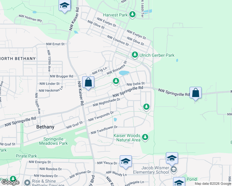 map of restaurants, bars, coffee shops, grocery stores, and more near 15079 Northwest Nightshade Drive in Portland